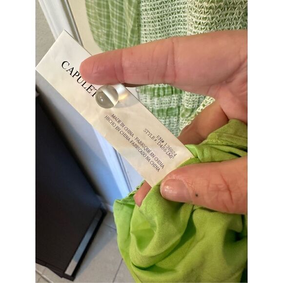 Capulet Revolve Siobhan Green Gingham Smocked Long Sleeve Mini Dress Size XL - Picture 8 of 10